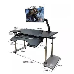 게이밍 휴식 데스크 워크스테이션 무중력 컴퓨터 공부방 리클라이너 테이블 조립 리프팅 누워서