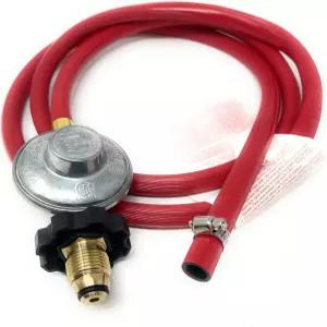 가스 레귤레이터 및 호스 연결 키트 6피트 빨간색 고무 저압 프로판 어셈블리(황동 POL 피팅 포함) LP/LPG