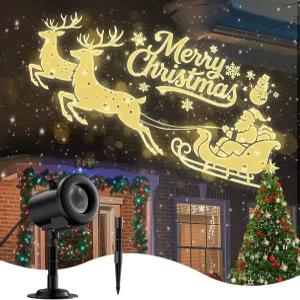 12 in 1 크리스마스 프로젝터 조명 야외 3D 다이내믹 산타 썰매/탄생/그린 몬스터/유령/거미/박쥐 장식