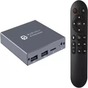 바이디퍼 4K 디지털 미디어 플레이어 HDMI/AV/광학 출력을 갖춘 TV MP4 비디오 USB 드라이브/마이크로 SD