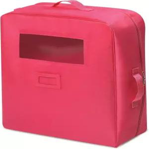 배저 바스켓 더블 인형 여행 케이스 - 18인치 인형에 맞는 침대 2개 담요 수납 공간 휴대용 손잡이 포함