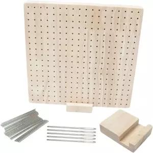 Anneome 뜨개질 보조 도구 나무 차단 보드 크로셰 위치 바늘 프로젝트용