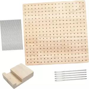 뜨개질용 누오베스티 크로셰 차단 보드 나무 사각형 모양 핀 1세트 실 공예용 매트 DIY 프로젝트용