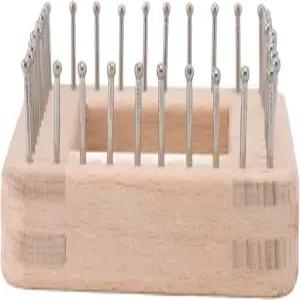 피둔 수공예 뜨개질 나무로 만든 미니 사각형 도구와 후크 크로셰 차단 타블라 테제르 테이페테 보드를