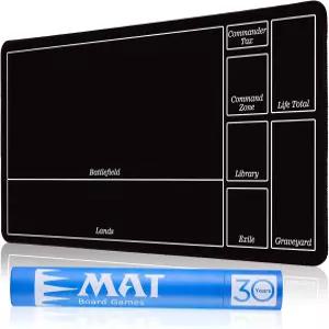 MTG 매직 더 개더링을 위한 비오 플레이 매트 - 카드 게임 플레이를 튜브 케이스가 있는 스티치 (블랙 A)