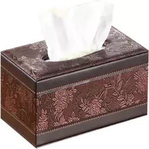 아르니체 티슈 박스 커버 PU 가죽 홀더 자석 바닥판 냅킨 상자 펌핑 가정 및 사무실에 적합(안티크)
