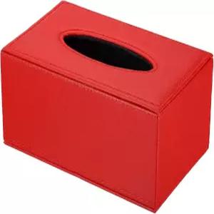 PATIKIL 7.9x4.7x3.7 티슈 박스 커버 PVC 가죽 직사각형 방수 냅킨 종이 타월 디스펜서 홀더 빨간색 조리대