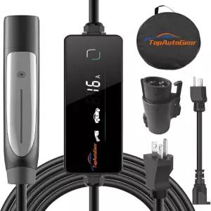 탑오토기어 레벨 1 및 2 테슬라 충전기 16A ETL 목록 J1772 어댑터가 장착된 NACS NEMA 6-20 5-15 플러그