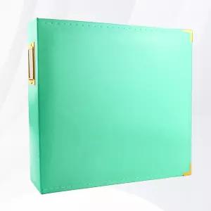 크래프트ask 12x12 사진 앨범 3 링 바인더 PU 가죽 커버 스크랩북 D-링 리필 페이지 10개 포함 보호용