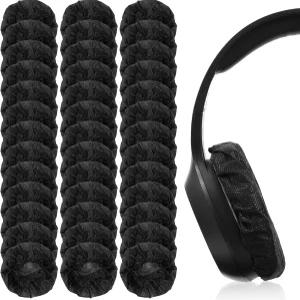 일회용 검은색 헤드폰 이어 커버 100개 11cm/4.3인치 신축성 부직포 생리대 보호대 패드 커버는 대부분의