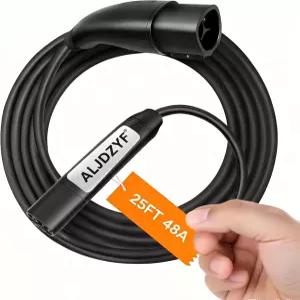 가정 및 모바일 전기차 충전을 위한 48A 12kW Tesla 충전기 연장 케이블 - 충전기용 25피트 NACS 코드 모델