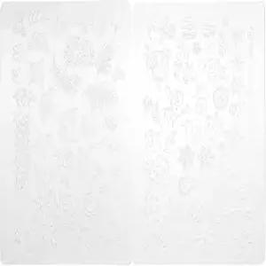 FRCOLOR 실리콘 네일 스탬퍼 템플릿 세트 아트 프린팅 플레이트 2개 매니큐어 및 페디큐어 디자인 도구