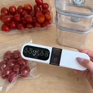 가정용 원터치 진공 포장기 수비드 무선 진공압축기 고기 음식 밀봉 진공비닐 세트