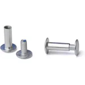 TruBind 알루미늄 시카고 스크루 및 포스트 세트 5/8인치 길이 3/16인치 직경 은색 100개