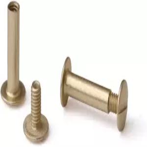 TRUBIND 시카고 나사 및 포스트 세트 - 3/4인치 길이 3/16인치 직경 앤티크 황동 알루미늄 하드웨어 고정