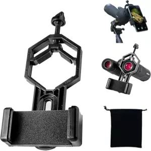 범용 전화 망원경 어댑터 현미경 쌍안경 단안 스팟팅 스코프용 퀵 잠금 마운트 휴대용 토트백 포함