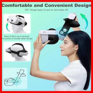 BEBONCOOL Meta Quest 2용 조절 가능한 헤드 스트랩 VR 액세서리용 향상된 지원
