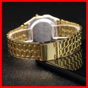 여성을위한 우아한 디지털 시계 골드 실버 스테인레스 스틸 비즈니스 숙녀 전자 손목 남자 Zegarek Damski