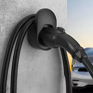 BVLLVT 프리미엄 전기차 충전기 정리함 - BMW 닛산 등 J1772용 벽걸이 충전 케이블 홀더 (실내 및 실외용)