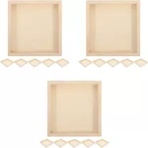 Homoyoyo 4.7x4.7x0.5인치 사각 서빙 트레이 18개입 미완성 우드 패널 공예용 소형 목재 페인팅 및 붓기