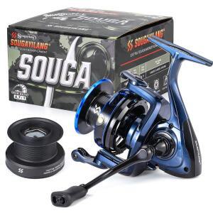 Sougayilang 피더 릴 잉어 풀 메탈 스풀 15KG 최대 드래그력, 담수 트롤링 서프 낚시 릴에 파워 활용도
