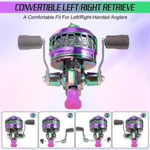 Sougayilang Spincast 낚시 릴 3.9:1 고속 왼쪽 및 오른쪽 손은 PE 땋은 낚싯줄 Pesca와 교환 가능