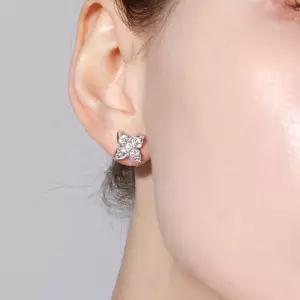 18K GP 오레아 클로버 시뮬럿 다이아 귀걸이 silver925