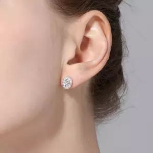 18K GP 아르코 헤일로 시뮬럿 다이아 귀걸이 silver925