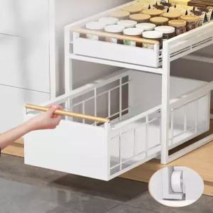 싱크대 슬라이딩 서랍 양념장 레일 정리대 수납대