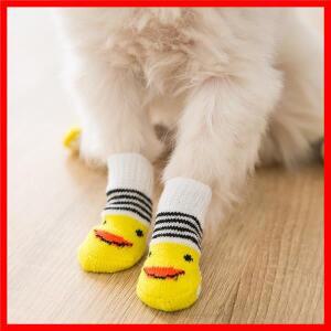 4개입 애완동물 양말 강아지 통기성 미끄럼 방지 신발 고양이 소형견 스피츠 요크셔 테리어 치와와용