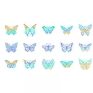 다꾸 꾸미기용 홀로그램 반짝이 나비 스티커 학생 커플