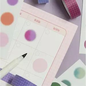 여학생 다꾸 컬러 동그라미 스티커 4장 센스 꾸미기 이쁜