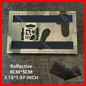 배낭에 스페인 국기 후크 & 루프 패치 부르고뉴 군사 전술 배지 IR 반사 천 엠블럼 10