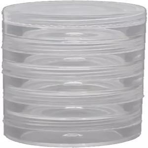 로르비핀 5겹 스태커블 원형 상자 구슬용 슈퍼 클리어 액세서리 정리함 보석 및 알약 보관용 나사 뚜껑이