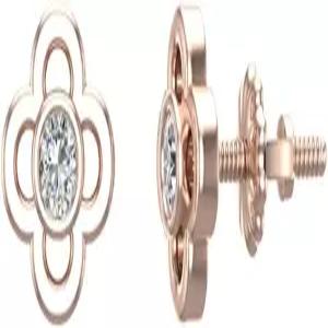 여성-소녀-10대를 위한 다이아몬드 귀걸이 꽃 모양 10K 골드