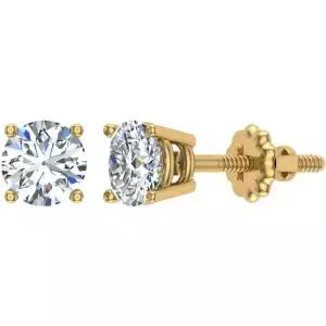 여성 남성용 다이아몬드 스터드 귀걸이 14K 화이트 골드 0.06ct tw. 선물 상자 정품 카드(G VS)