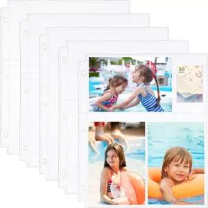 3공 바인더용 4x6 사진 슬리브 100개입 - 600매 보관용 투명 앨범 리필 페이지 산성 없는 플라스틱 보존