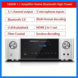 가정용 블루투스 5.1 앰프, HD AUX 무손실 디코딩, 고출력 노래방 공용 전문 하이파이 발열 오디오, 1600W