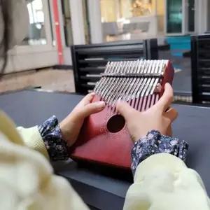 17 음계 칼림바 초보자용 휴대용 교육용 마호가니 칼림바 악기 힐링 선물용 손가락 피아노 취미용 전통