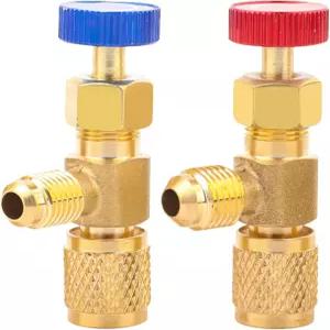 HVAC 냉매 충전 안전 밸브 황동 저손실 피팅 5/16 ~ 1/4 R410A R22 R32 퀵 커넥트 어댑터 세트 가정용