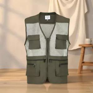 남성용 여름 아웃도어 낚시용 통기성 멀티포켓 조끼