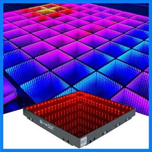 핫세일 강화유리 마그네틱 인피니티 미러 패널 3D 효과 발광 다이오드 댄스 플로어 웨딩 파티