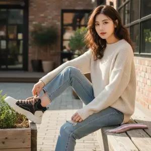 120cm 신발끈 뽀글이 운동화끈 캐주얼 장식 털 4세트 스타일