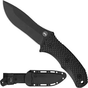 오프그리드 기어 트레일가드 캠핑 및 전술 고정 블레이드 나이프 스테인리스 스틸 그리피 FRN 저울 칼집