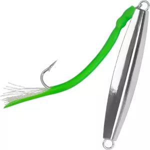 다이아몬드 지그 소금물 낚시 미끼 분할 튜브 테일 스테인리스 스틸 후크 금속 스푼 미끼로 심해 연안 서핑