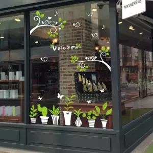 해피뉴이어 정전기스티커 시트지 왕리본 가게 A 06 쇼윈도 유리창 창문 눈꽃