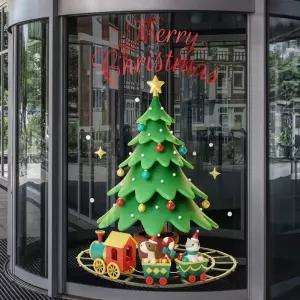 시트지 크리스마스 레 대형 데코 트리볼 창문 해피뉴이어 쇼윈도 유리창 메