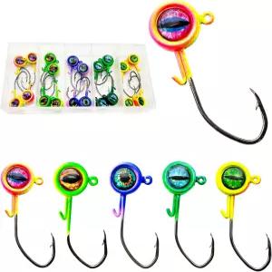 크레이피 지그 키트 낚시 후크 20개와 3D 즈 헤드 베이스 월리 팬피쉬 1/16온스 1/8온스용
