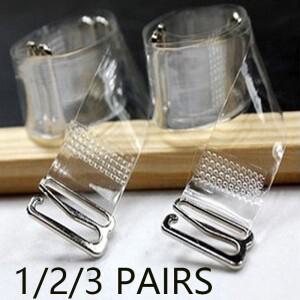 1Pair/2Pairs/3Pairs 금속 버클 브래지어 스트랩 벨트 여성용 탄성 투명 실리콘 조정 가능 보이지 않는 친