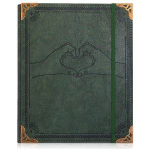 사진 앨범 4x6 가죽 사진 결혼식을 빈티지 스크랩북 앨범, 여행 그린 사진 위한 기념일 가족 앨범, 기념일 선물 하트